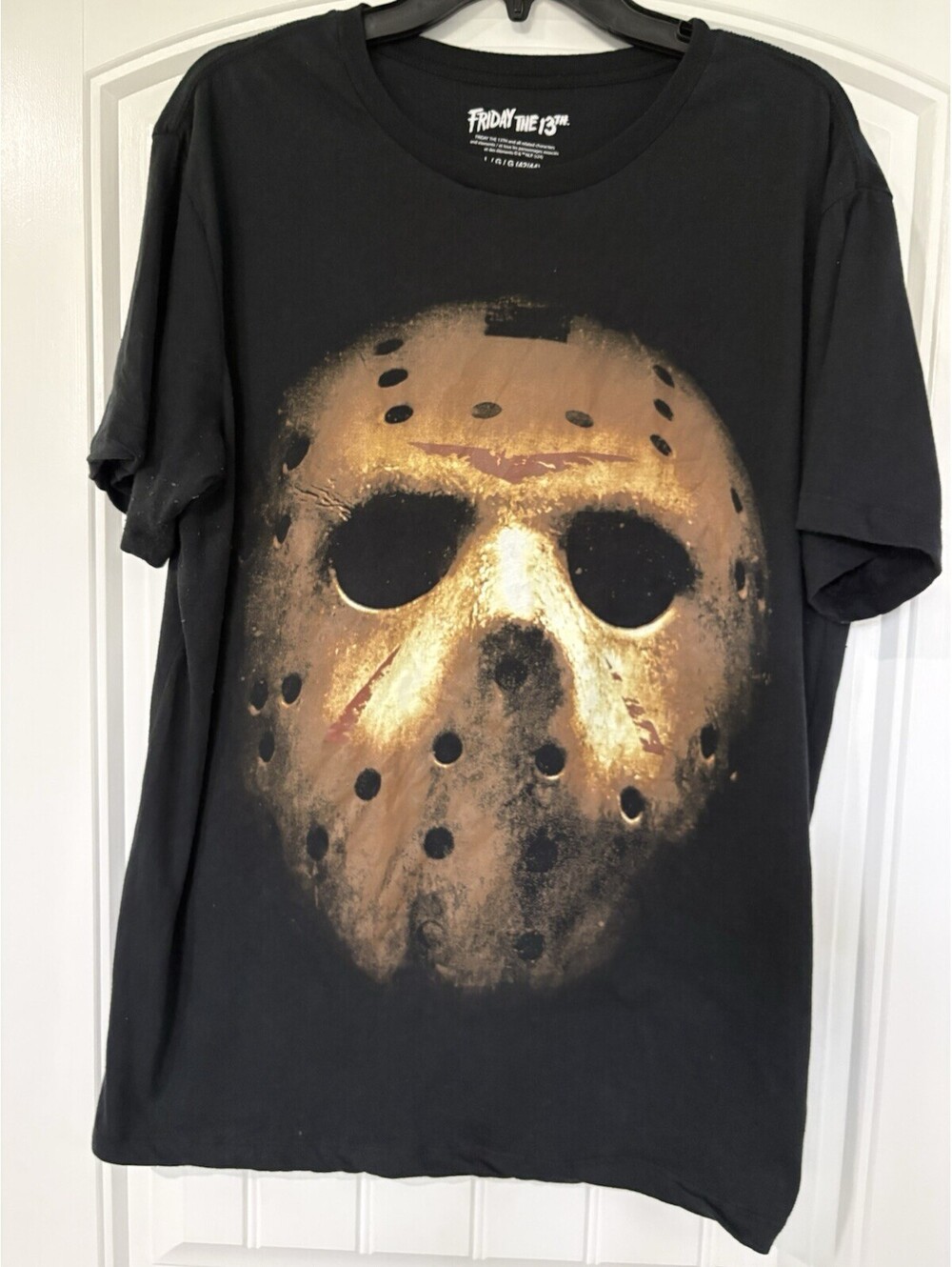 Friday the 13th Jason Hockey Mask Black Men’s Large T-Shirt